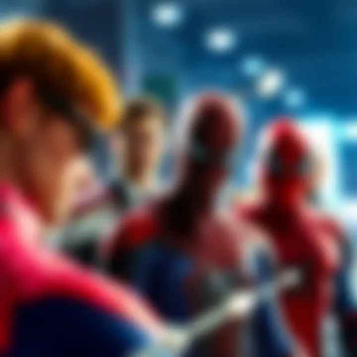 Diverse characters from Spider-Man's universe gathered together