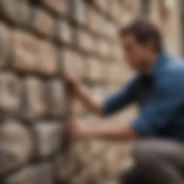 Artisan Craftsmanship in Stone Wall Construction Stone Mason Crafting a Wall