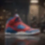 Iconic Superhero Symbol on Jordan Sneakers