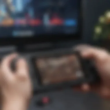 Engaging Gameplay Interface Close-up of a gaming console displaying the Switch Dance Revolution interface, highlighting gameplay mechanics.