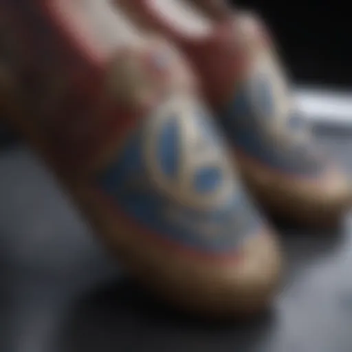 A close-up view of vibrant Avengers slippers showcasing intricate designs.