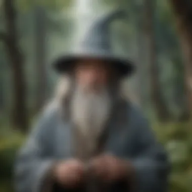 Gandalf: The Wizard of Middle-earth An intricate illustration of Gandalf in a mystical setting