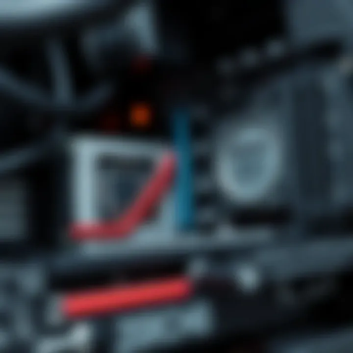 Detailed Components View Detailed close-up of gaming PC components including CPU, RAM, and motherboard