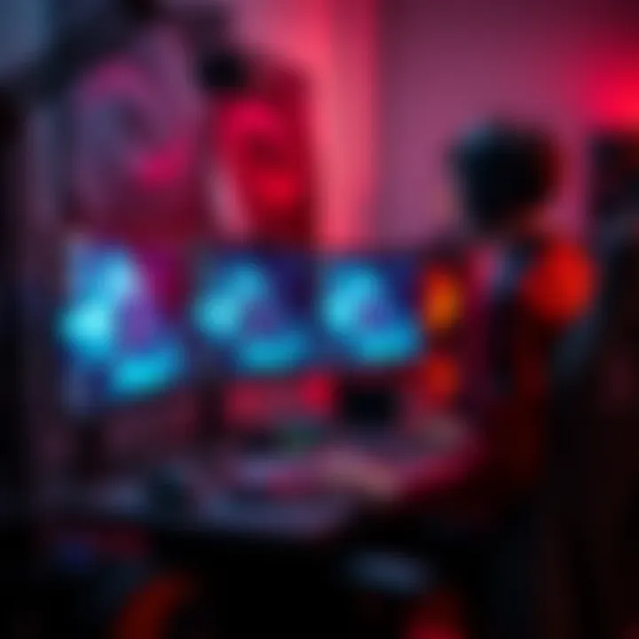 Innovative Gaming Setup Gaming setup featuring multiple monitors and a gaming PC under $1000