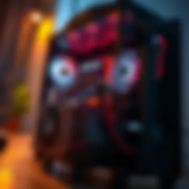 High-Performance Gaming Rig High-performance gaming rig showcasing powerful graphics card and cooling system