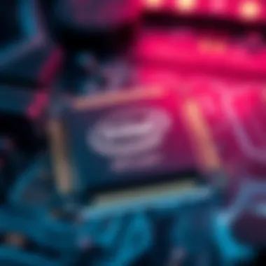 Close-up of the latest Intel processor showcasing innovative architecture.