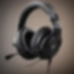 Close-up of a high-quality PC headset with noise-cancelling microphone
