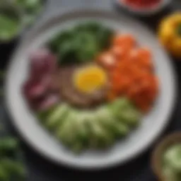 Hugh Jackman showcasing a colorful plate of fresh vegetables and lean protein