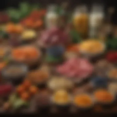 A selection of whole foods representing Hugh Jackman's dietary staples