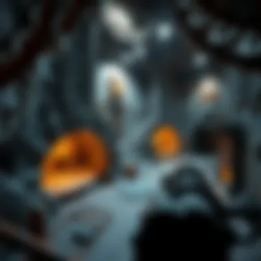 Architectural Intricacies of the Dwarven Mine A detailed blueprint of a dwarven mine, highlighting the architectural design and mining equipment.