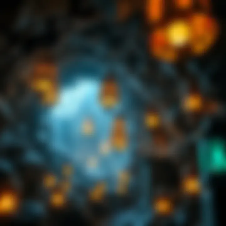 Hidden Treasures of the Dwarven Cavern An underground cavern filled with shimmering gems and minerals, illuminated by flickering lanterns.