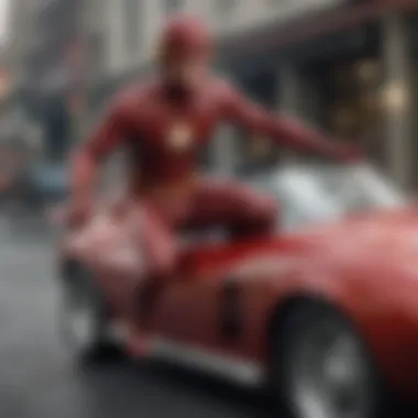 Barry Allen showcasing his super-speed abilities