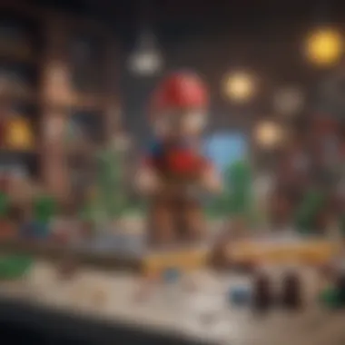 Fans engaging with LEGO Mario sets in a vibrant gaming environment