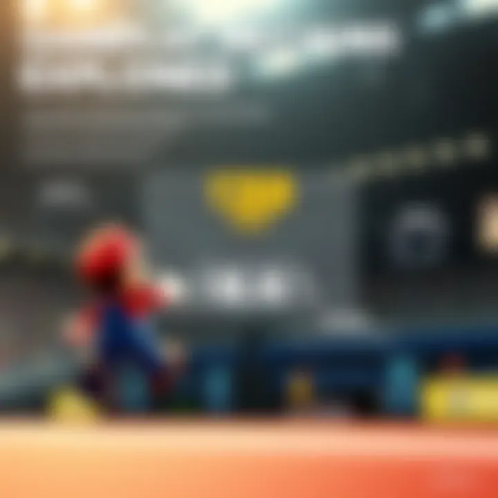 Gameplay Mechanics Explored A detailed infographic illustrating gameplay mechanics and features within the Mario Olympic Game.