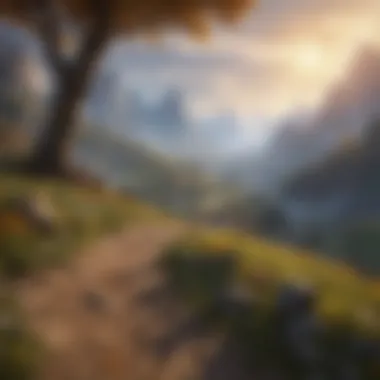 Expansive World of the New WoW Game A breathtaking landscape showcasing the new WoW game's expansive world.
