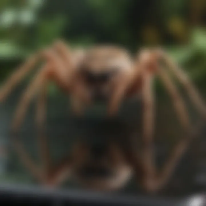 A close-up of a spider perched on a smartphone screen, symbolizing the intersection of nature and technology.