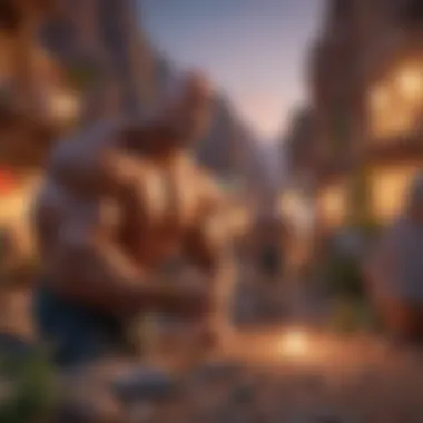 Animated Interactions with The Rock The Rock interacting with animated friends in a vibrant setting