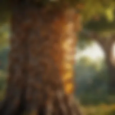 Natural Origins of Honey Tree Honey A vibrant honey tree adorned with bees, symbolizing the natural origins of honey tree honey.