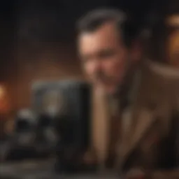 A still from Orson Welles' radio adaptation showcasing its dramatic elements
