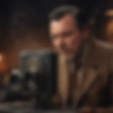 A still from Orson Welles' radio adaptation showcasing its dramatic elements