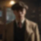 Thomas Shelby standing in a dimly lit room