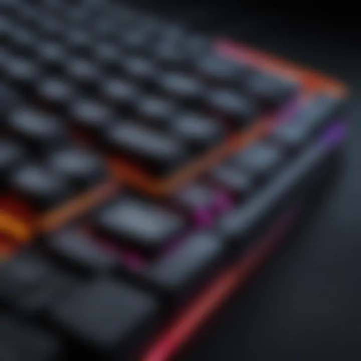 RGB backlit gaming keyboard showcasing vibrant colors