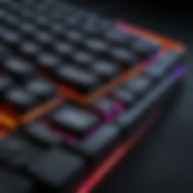 RGB Backlit Gaming Keyboard RGB backlit gaming keyboard showcasing vibrant colors