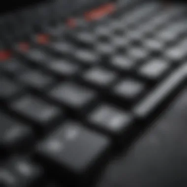 Close-up of a high-performance gaming laptop keyboard