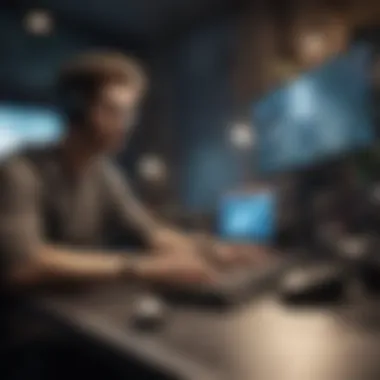 Competitive Gaming Session Gamer using advanced mouse during competitive play