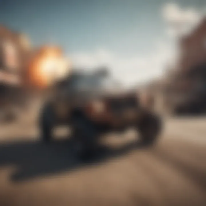 Intense gameplay showcasing vehicular combat