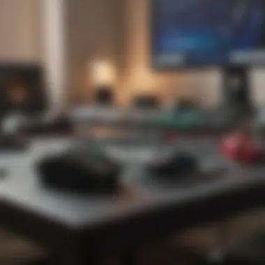 Variety of gaming peripherals on a desk