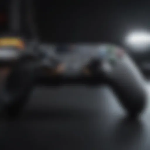 Sleek and futuristic pro controller on a dark background