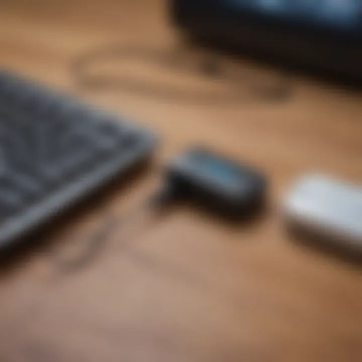 A visual guide illustrating the setup of a Bluetooth dongle with a computer.