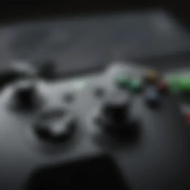 Xbox Game Pass Ultimate Interface on Console A close-up of a console controller with Xbox Game Pass Ultimate interface on screen.