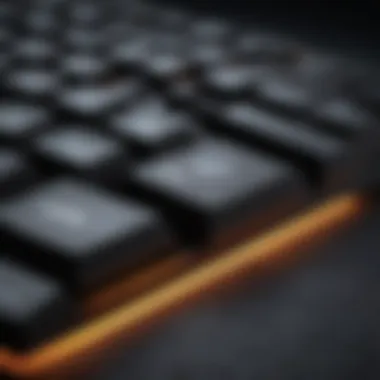 Close-up of high-performance gaming laptop keyboard