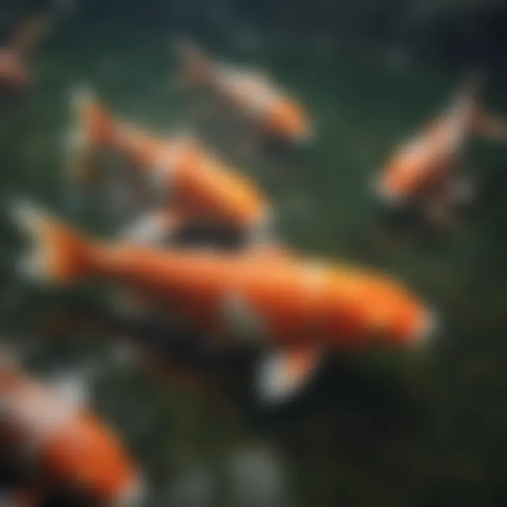 Vibrant Koi Fish Swimming in Pond