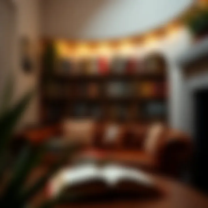 A cozy reading nook with an array of books