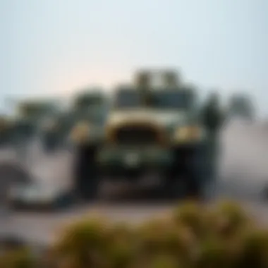 Concept art depicting iconic vehicles used during World War II