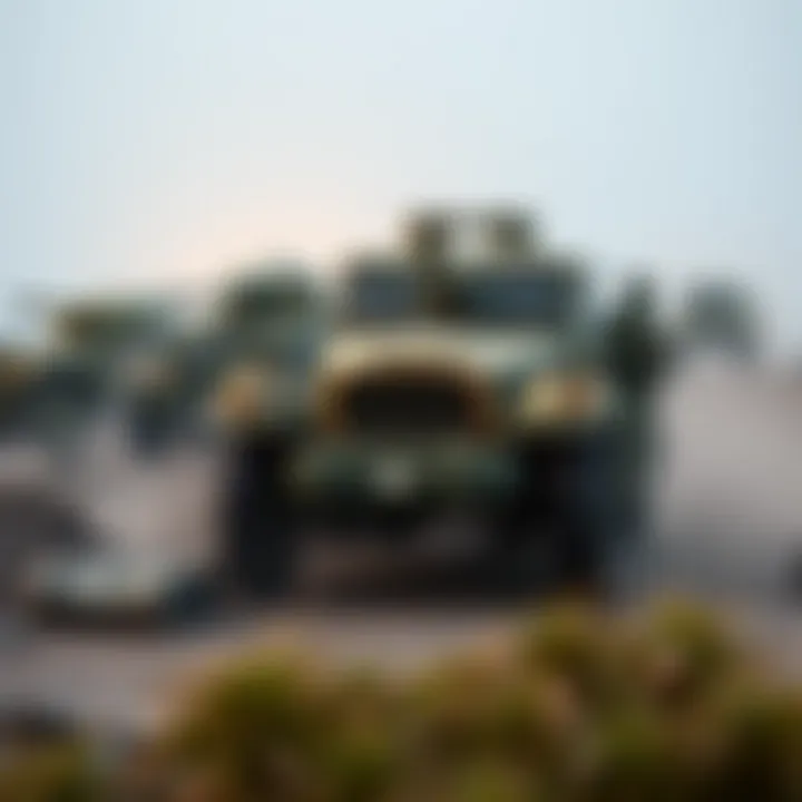 Concept art depicting iconic vehicles used during World War II