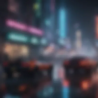 Neon Dreams of Xbox Gaming Futuristic cyberpunk cityscape in a game